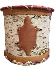 TURTLE Birch Bark Basket Handmade Small Native American With Moss picture