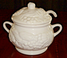 Vintage Bright White WCL Soup Tureen with Lid and Ladle Autumn Harvest 3 quart picture