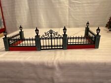 Lemax Lighted Wrought Iron Fence Set of 5 -Holiday Village Train Layout picture