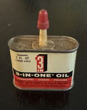 VINTAGE 3 in ONE OIL CAN 1-OZ. SIZE EMPTY OILER CAN ~ USA picture