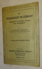 American Defense Society 1917 Booklet - Searchlight on Germany (Blunders Crimes) picture