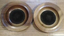 2 Vtg Real Wood Church Offering Tithe Collection Plate Pair 11.5