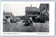 West Milan New Hampshire Postcard Main Street Scene Buildings Classic Cars 1905 picture