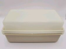 Vintage Tupperware Bread Keeper w/high Dome Lid Almond/Sheer Colors picture