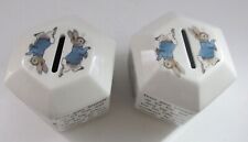 Lot of 2 - Wedgewood Peter Rabbit Banks -Beatrix Potter Designs Made in England picture