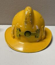 Vintage MSA TOPGARD Fireman’s Safety Helmet Yellow Adjustable Size 1969 Class D picture