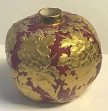 English Coalport 6 Sided Perfume Bottle Raised Gold Design picture