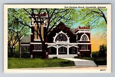 Fayetteville AR-Arkansas, First Christian Church, Antique Vintage Postcard picture