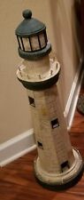 Vintage Large Nautical Wooden Lighthouse @28 in tall with 9.5 in diameter base picture