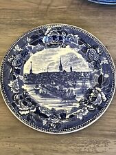 Antique Wedgwood Boston In 1768 Blue Transferware Plate England picture