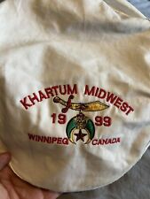 Vintage Masonic Shriners Beret Hat Patch White Cabbie Newsboy Cap K Products picture