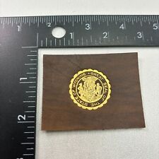 Vintage c 1910s GREAT SEAL STATE OF WYOMING Tobacco Leather Patch 39SS picture