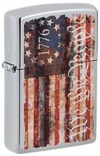 Zippo Americana Flag Design High Polish Chrome Pocket Lighter 49779-094325 picture