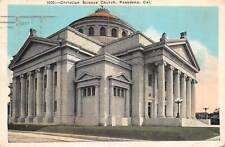 Pasadena California 1924 Postcard Christian Science Church picture
