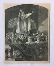 1872 magazine engraving ~ THE POPE DISPENSING THE BENEDICTION picture