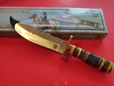 NEW CHIPAWAY 12” Stainless Steel Hunting Knife Genuine Leather Sheath Sand Storm picture