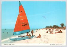 Englewood Beach Florida~Bathing Beauties @ Sailboat~Continental Postcard picture