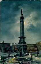 Postcard Soldier's and Sailors' Monument at Night Indianapolis, Indiana~138191 picture