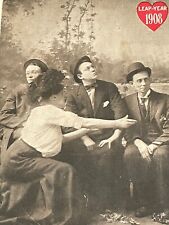 H5 RPPC Leap Year 1908 Men Ignoring Desperate Woman Looking To Find Lover Love picture