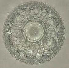 Vintage Saw Tooth Edge  Clear  Cut Glass Round Ashtray  Trinket Dish picture