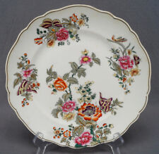 British Multicolor Floral & Butterfly Bone China 10 3/8 Inch Plate 1830-1850 B picture