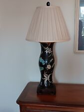 1980s Black Floral Decoupage Isabel O'Neil Studio Lamp picture