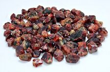 100 Cts Top Quality Red Zircon Crystals Rough Lot - Plus a FREE Faceted Gemstone picture