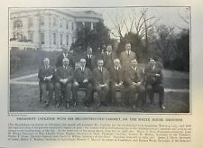 1924 Vintage Magazine Illustration President Calvin Coolidge and Cabinet picture