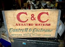 Rare Vintage C&C Aerated Waters Cantrell & Cochrane Wood Crate Box NYC London picture