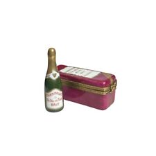 Limoges France Trinket Box - Brut Champagne La Vie en Rose Signed Hand Painted picture