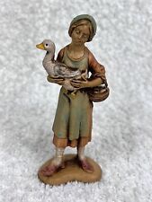 Vintage Fontanini Woman With Duck 4” Deborah  1983 110 picture