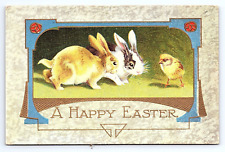 Postcard A Happy Easter Rabbits & Chick c.1909 Posted Piermont NY picture