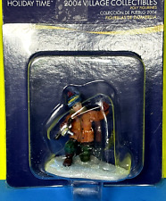 NIP 2004 Village Collectables Poly Figurine “Fish On” Boy Ice Fishing in Snow. picture