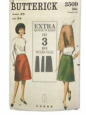 Vintage 1960s Butterick Sewing Pattern 3509 Skirt Extra Quick n Easy picture