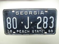 GEORGIA LICENSE PLATE  1969  80.J.283 SEE PHOTO FOR CONDITION picture
