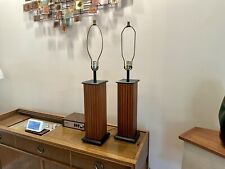 Matched Pair of Mid Century Danish Gruvwood Walnut Lamps picture