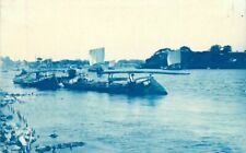 Japan Boats Harbor Blue Tint C-1910 Postcard 22-1904 picture