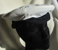 vintage military dress hat cover 7 1/8 white black band or wear sailor captain picture