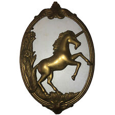 Vintage Mystical Brass Unicorn Wall Hanging picture