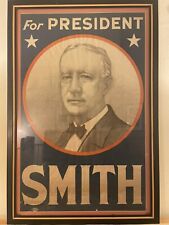 vintage rare 1928 LARGE AL SMITH FOR PRESIDENT CAMPAIGN POSTER 60”x40” picture