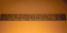 Vintage Bank SAFE DEPOSIT Sign – Heavy Brass with Raised Lettering picture