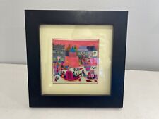 Vintage Chinese Silk Embroidered Textile Figures on Boat & Village Scene picture