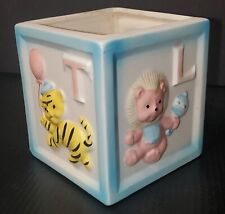 VTG Relpo Pink Baby Planter Vase 3D Giraffe Elephant Letter Japan Block Animals picture