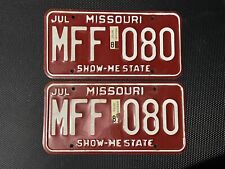 MISSOURI LICENSE PLATE PAIR MFF 080 1980’s JULY picture