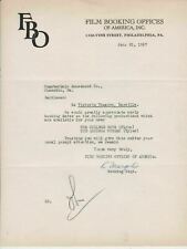 U.S. Film Booking Offices FBO 1927 Victoria Theatre Book Films Letter Ref 39878 picture
