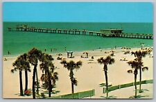 Clearwater Beach Florida Big Pier 60 Scenic Oceanfront Chrome Postcard picture