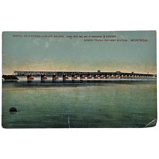 Portal of Victoria Jubilee Bridge Montreal Postcard Vintage Grand Trunk Railway picture