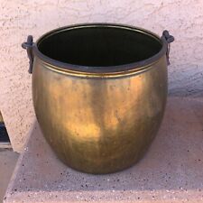 Large Vintage Brass Pot with Steel Handle picture