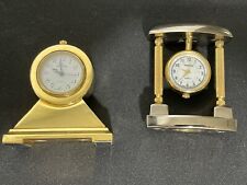Miniature Quartz Desk Clocks Two For Parts - May Need Battery Shannons & Quartex picture