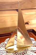 Vintage Large Solid Brass Sailboat 10.25